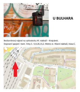 Foto, mapka a popisek umístění kontejneru U Bulhaha.